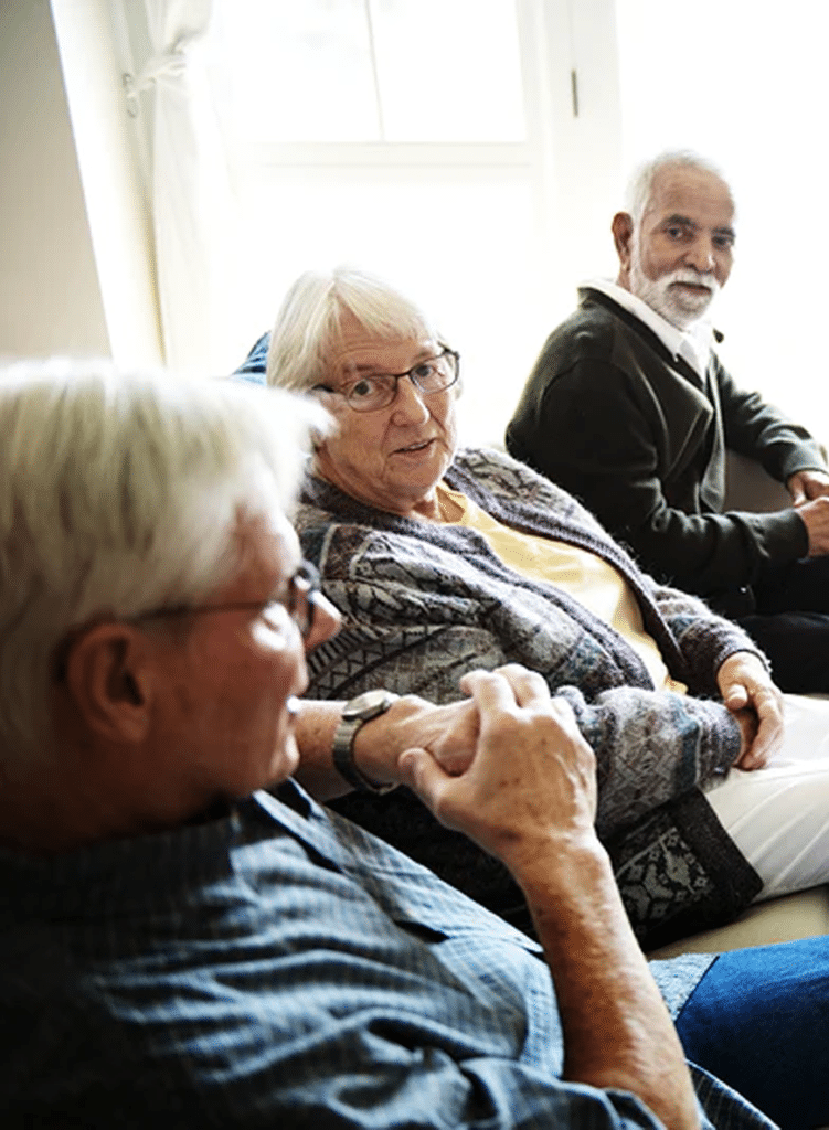 three elderly people nursing home