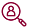 red magnifying glass icon