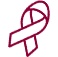 breast cancer red outline ribbon