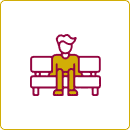Icon of a depressed man sitting on a chair