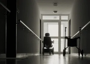 Nursing home dark hallway
